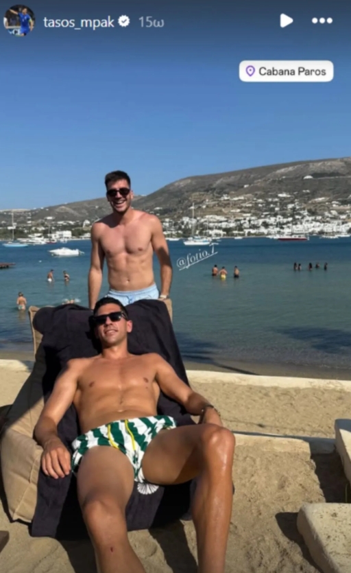 Φώτης Ιωαννίδης και Τάσος Μπακασέτας μαζί διακοπές στην Πάρο mpakasetas ioannidis paros