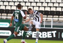ΠΑΟΚ: Τα γκολ των Οζντόεφ και Μύθου για το 2-0 του ημιχρόνου υπέρ του «δικεφάλου του Βορρά» Μύθου